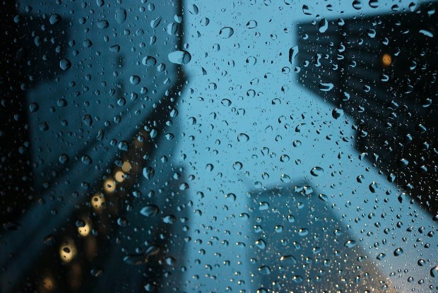 An image of window with water marks